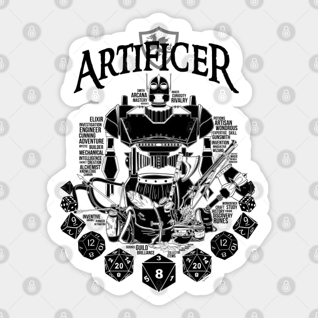 RPG Class Series: Artificer - Black Text Sticker by Milmino